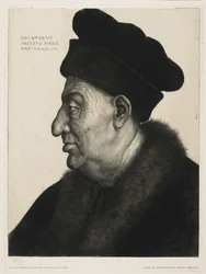 Bildnis Studie, geëtst door Peter von Halm (1854-1923)