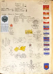 Decoraties en insignes van marine-uniformen, kleurplaat door Quinto Cenni