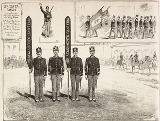 Inspectie van de Brigade Roma van het Italiaanse leger, 16 maart