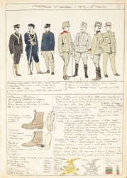 Uniformvariaties van het Koninkrijk Italië, kleurplaat door Quinto Cenni