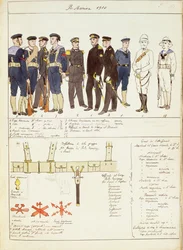 Uniformen en uitrusting van de Koninklijke Marine van het Koninkrijk Italië, kleurplaat door Quinto Cenni