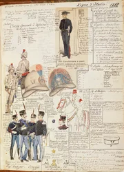 Verschillende uniformen van het Koninkrijk Italië, kleurenplaat door Quinto Cenni