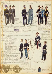 Verschillende uniformen van het Koninkrijk Sardinië