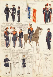 Verschillende uniformen van de Republiek Frankrijk, door Quinto Cenni