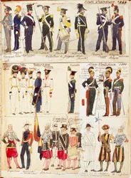Verschillende uniformen van de Pauselijke Staten