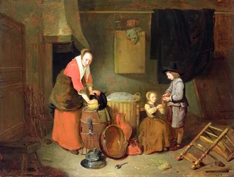 Een keukeninterieur, 17e eeuw