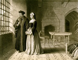 Sir Thomas More 1478-1535 en zijn dochter, Margaret, 19e eeuw