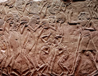 Het brengen van eerbetoon, Oud-Egyptisch reliëf
