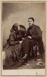 Portret van een man en een vrouw,c. 1863 (foto)