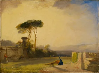 Uitzicht op het terrein van een villa nabij Florence