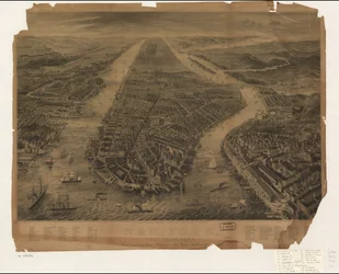 Prämie zum sechzehnten Bande des New Yorker Belletristischen Journals. LC Panoramische kaarten (2e ed.), 594.7 Beschikbaar ook via de website van de Library of Congress als rasterafbeelding. Geïndexeerd voor bezienswaardigheden. LC-exemplaar onvolmaakt