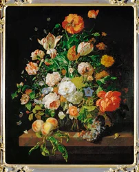 Een boeket bloemen (schilderij op canvas)