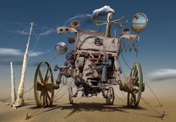 Steampunk-woestijnmachine