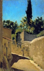 Weg met zon effect. Omgeving van Florence, c.1861-62