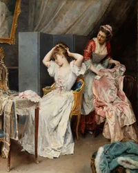Het toilet, ca. 1890-1900