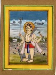 Een staande figuur van Bhairava, een vorm van Śiva.