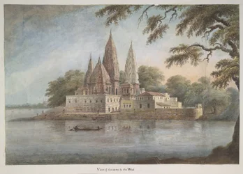 De cluster van tempels bij de Rajghat sangam