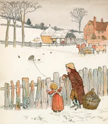 Vier en twintig merels (kleurenlitho)