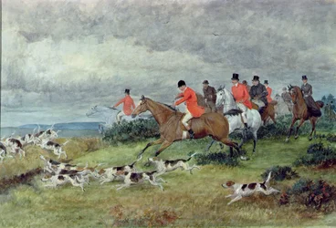 Vossenjacht in Surrey, 19e eeuw
