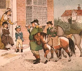 Illustratie uit Rijd op een stokpaardje naar Banbury Cross (Paarden naar de kinderen brengen)