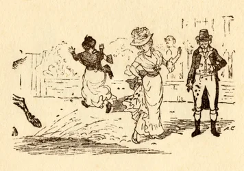 John Gilpins paard spat modder op een jurk van een vrouw, 1878, c1918