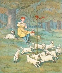 De boerenjongen (kleurenlitho)