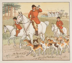 De jager blaast op zijn hoorn, uit The Hey Diddle Diddle Picture Book, pub.1882