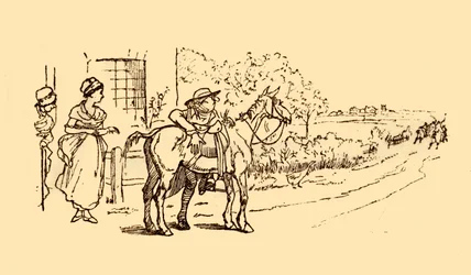 Dorpelingen kijken naar de opschudding