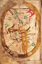 Ms.89 Higden fol.13v Wereldkaart