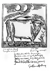 Illustratie uit "Le Bestiaire" van Guillaume Apollinaire