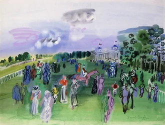 Renbaan bij Chantilly (gouache  aquarel)