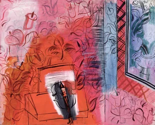 Stilleven met viool, een hommage aan Johann Sebastian Bach (1685-1750) 1952 (olieverf op doek)