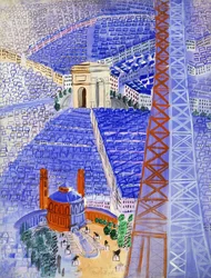 Het Eiffeltorenproject voor het tapijtwerk van Beauvais; La Tour Eiffel, Projet pour la Tapisserie de Beauvais, ca. 1929-1930 (gouache op papier)