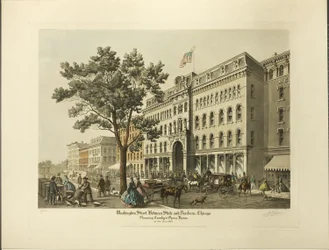 Washington Street tussen State en Dearborn, Chicago, met Crosby