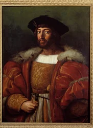 Portret van Laurent II de Medicis, Hertog van Urbino (1492-1519) (Lorenzo de Medici) (schilderij door Raffaello Sanzio, bekend als Raphael (1483-1520)) 16e eeuw. Montpellier Fabre Museum