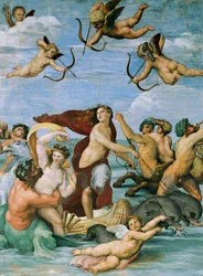 Triomf van Galatea, fresco, 295 x 225 cm, Villa Farnesina, Zaal van Galatea, Rome, circa 1511
