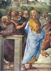 Disputa. Detail: Architect Bramante en Francesco Maria Della Rovere rechts, 1509