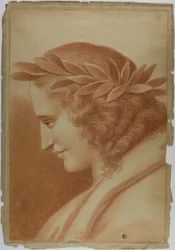 Dichter gekroond met laurier