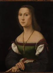 Portret van een jonge vrouw La Muta