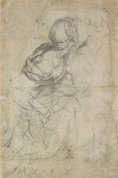 Studies voor twee knielende vrouwen