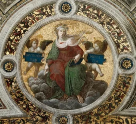Theologie. Plafondfresco in Stanza della Segnatura