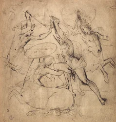 Hercules doodt de centaur; tekening door Raphael. Gabinetto dei Disegni e delle Stampe, Uffizi Gallery, Florence