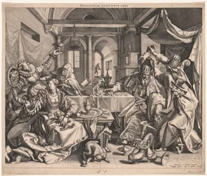 Stultitiam patiuntur opes (Rijkdom staat domheid toe), of, Allegorie van rijkdom, lust en domheid