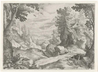 Landschap met een kapel