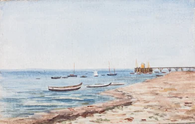 Arcachon strand (aquarel)