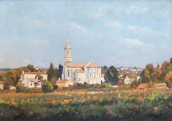 Bayon (Gironde), kerk (12e) (olieverf op doek)