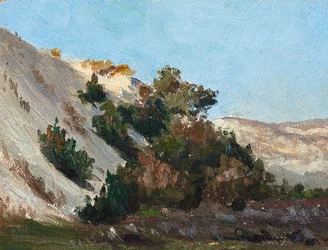 Landschap met duinen, Atlantische Oceaan (olieverf op karton)