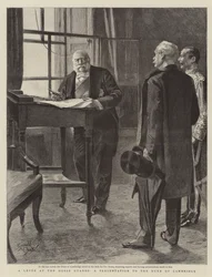 Een dijk bij de Horse Guards, een presentatie aan de hertog van Cambridge (gravure)