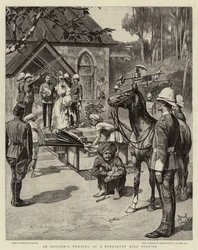 De bruiloft van een officier in een Himalaya heuvelstation (litho)