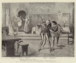 Het nieuwe toneelstuk van Mr H A Jones, "The Tempter," op de Haymarket, Act II (litho)